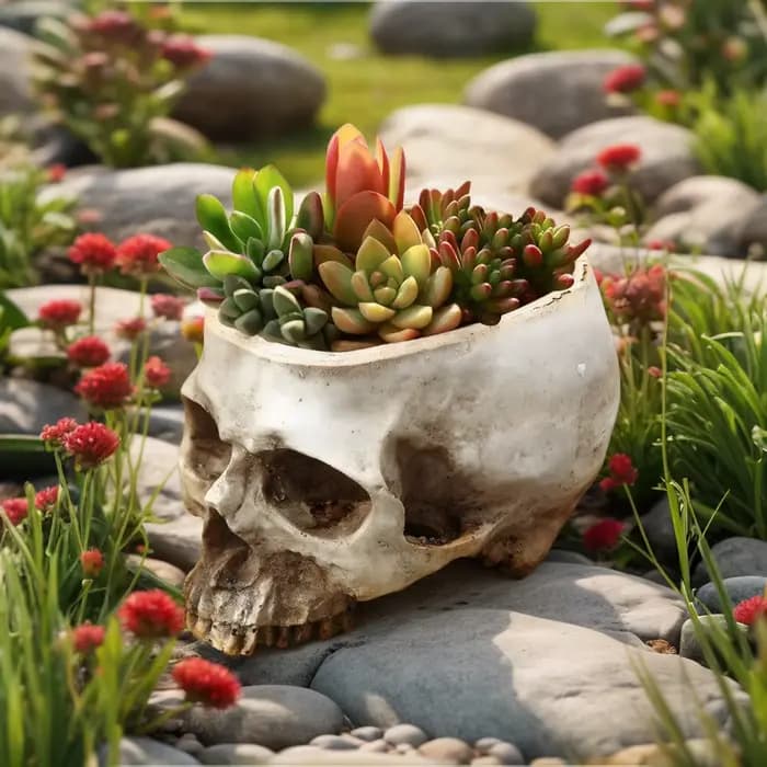 1 pièce, pot de fleurs créatif en forme de crâne