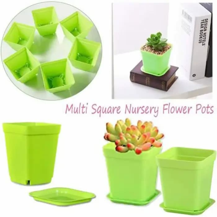 10 pièces jardinage Mini coloré Multi carré pépinière Pots de fleurs plantes vertes succulentes Pot de plante avec plateau décoration de la maison