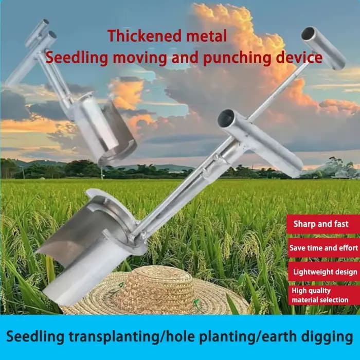 Transplantateur de semis d'arbres fruitiers, outil de poinçonnage et de creusement de fleurs, outil de plantation de semis et de trous, outil de jardin