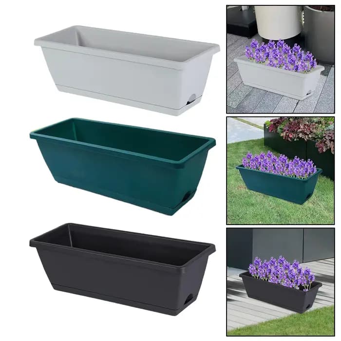 Pot de fleurs rectangulaire pour jardin extérieur et maison