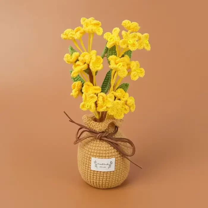 Fleur artificielle de chèvrefeuille au crochet faite à la main, fleur éternelle, fausse fleur en pot