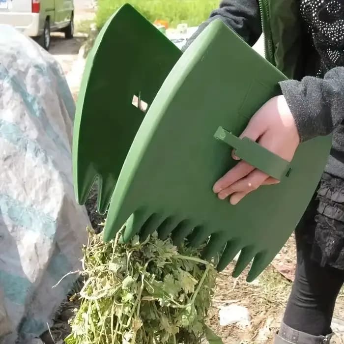 1 paire main feuille Collection râteau pelouse cour déchets mauvaises herbes