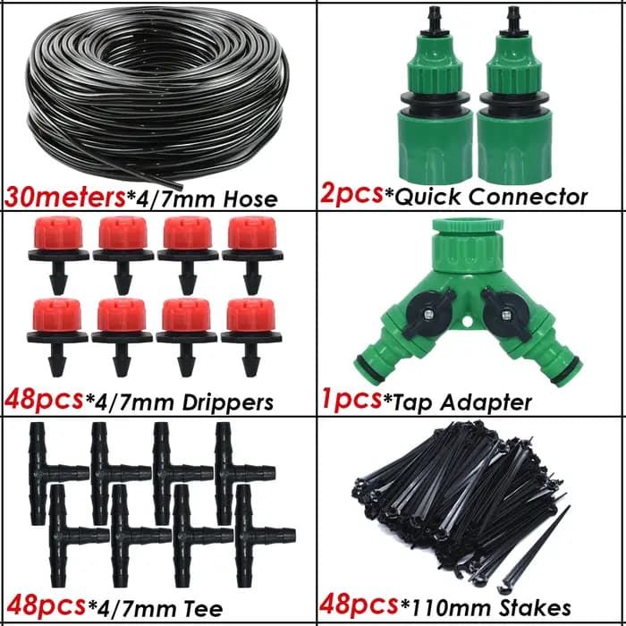 Micro système d'irrigation goutte-à-goutte 5-50m