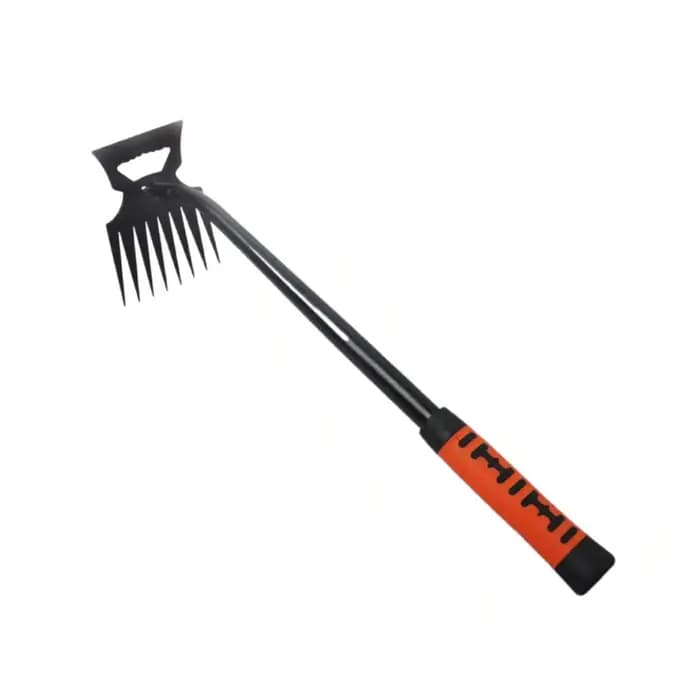 Outil de désherbage manuel de jardinage à 5/6/8/11 dents avec long manche, outil de désherbage durable, outil de déracinement, houe de jardinage pour ameublir la terre