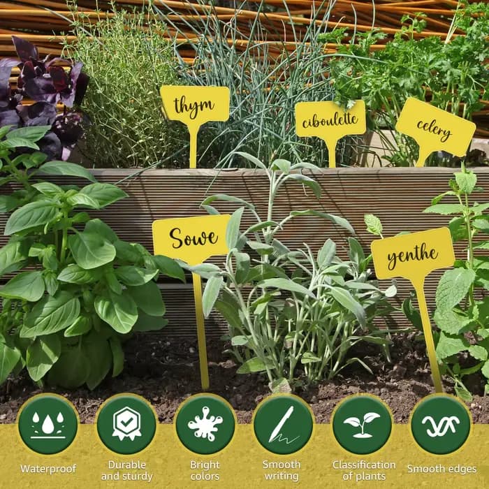 Étiquettes de plantes de jardin en plastique, étanches, de Type T, réutilisables, avec nom de plante
