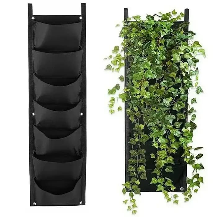Sac de plantation de culture verticale à 7 poches, tissu feutré suspendu au mur, Pot de jardin extér
