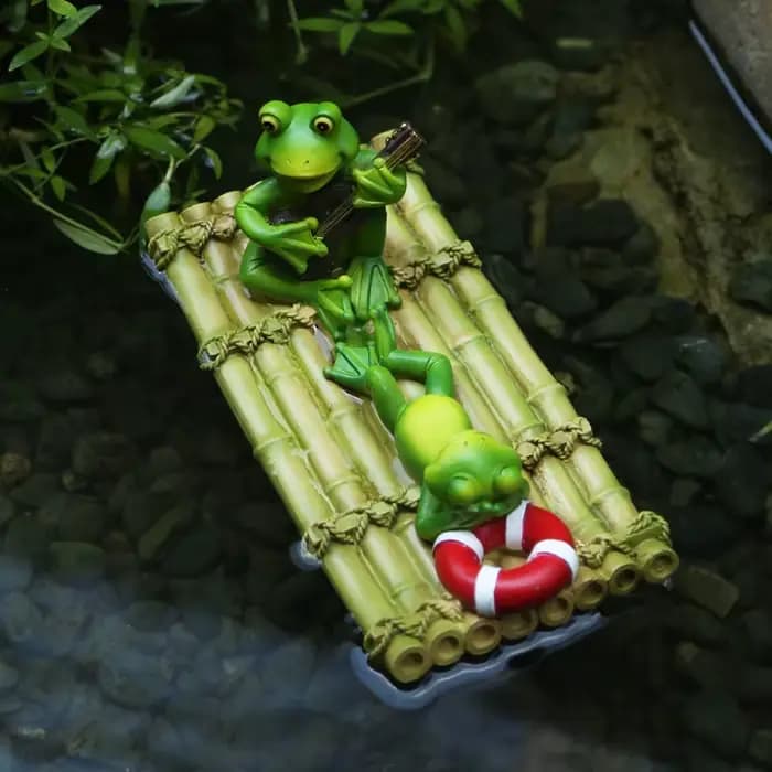 Charmante Statue de jardin de tortue flottante, Figurine d'animal en résine rustique pour décor d'ét