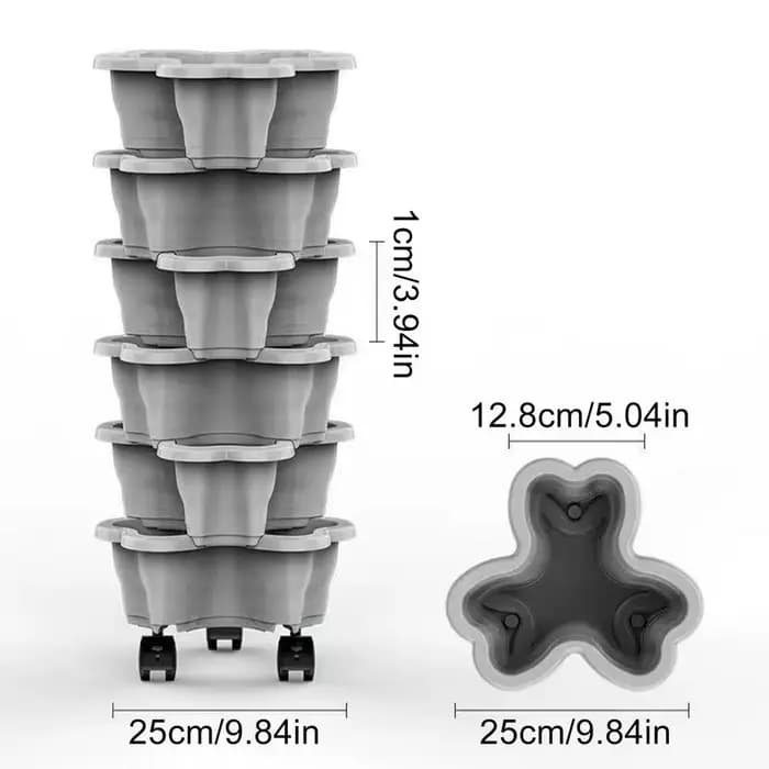 Tour de jardinage verticale à 6 niveaux avec roues – Optimisation de l'espace pour légumes, idéale p