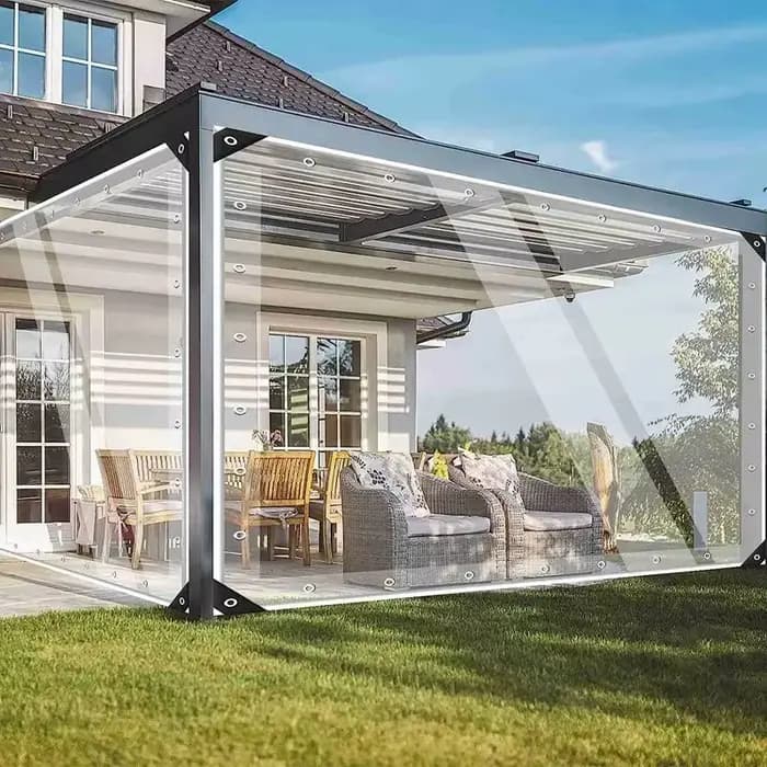 Bâche transparente en PVC 99.9%, pour balcon, coupe-vent, étanche, écran de clôture, tissu imperméab
