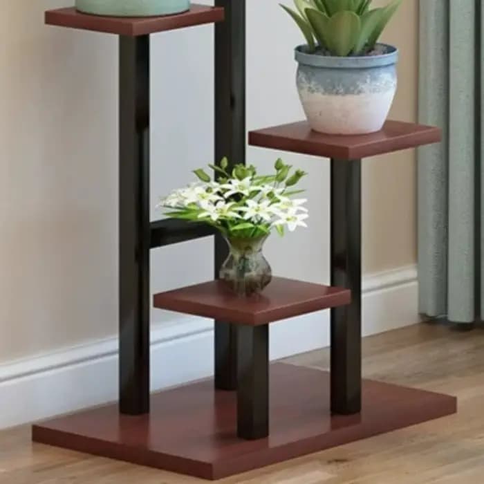 Étagère à plantes de terrasse, étagère de rangement à niveaux pour serre, étagère à plantes d'extérieur, étagère d'angle de jardin, mobilier de salon de jardin de style Mid-Century
