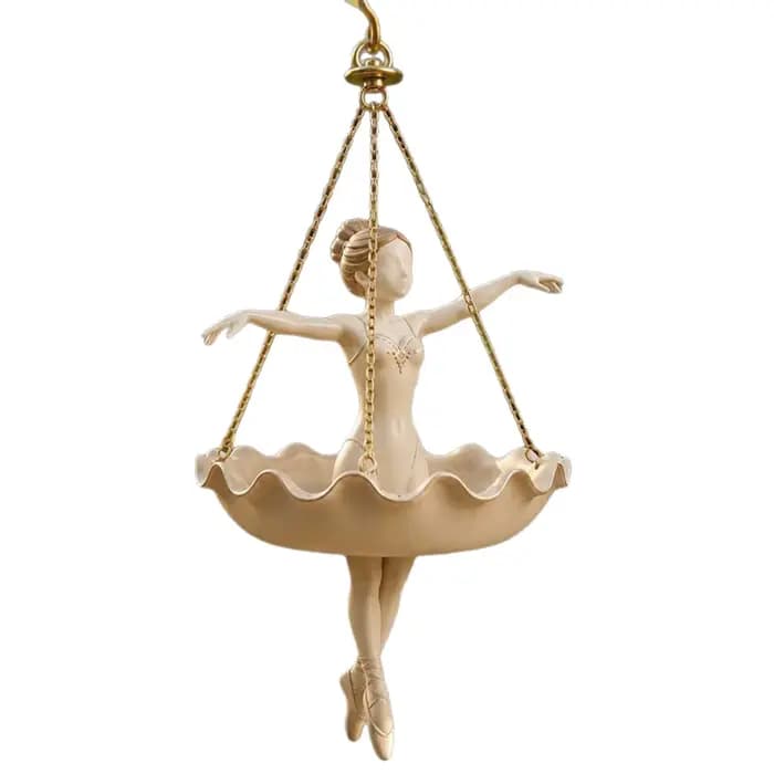 Pot de fleurs suspendu décoratif en résine, porte-plante fantaisie en forme de ballerine pour extérieur, patio, jardin, véranda, balcon, cour, printemps