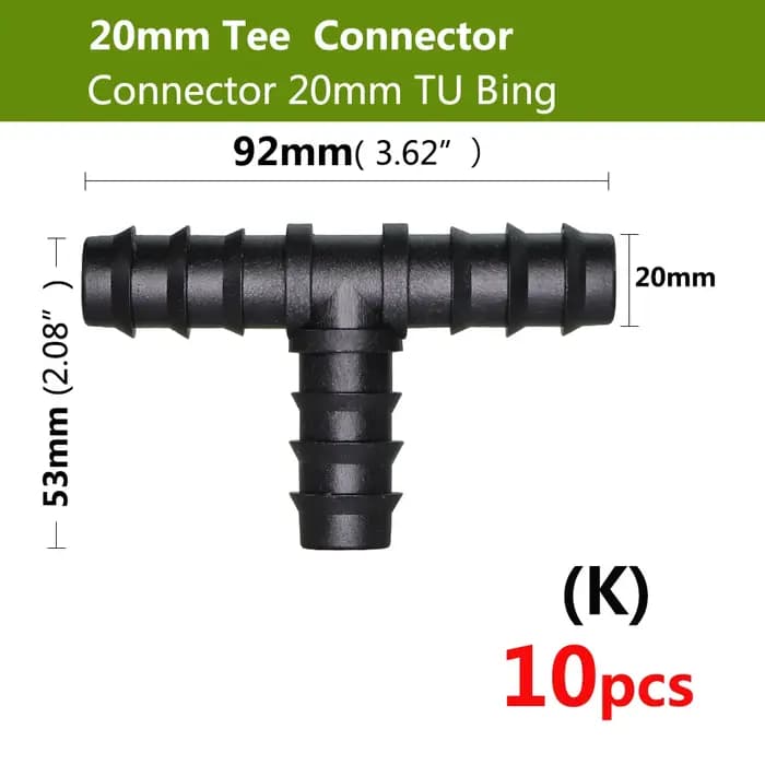 16 20 25 mm Tuyau d'irrigation de jardin Connexion coude en T Joint embout Adaptateur Microdrop