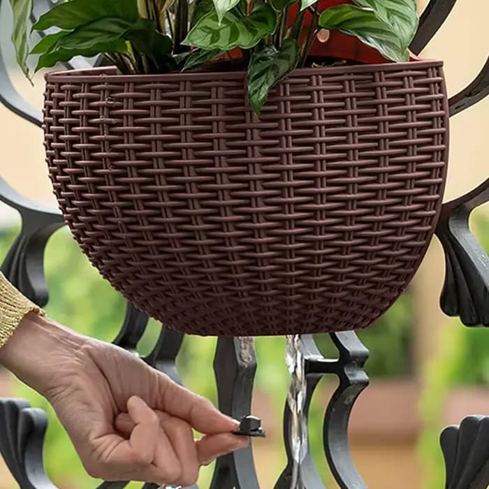 Pot de fleur semi-circulaire mural, panier de fleurs sans poinçonnage, seau de jardinière de jardin,