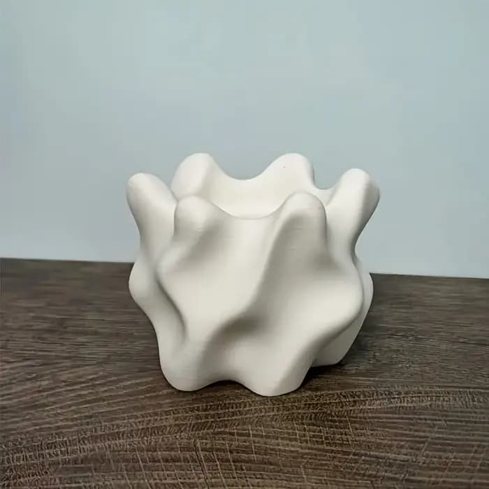 Pot de fleurs géométrique rétro moderne avec trou de drainage