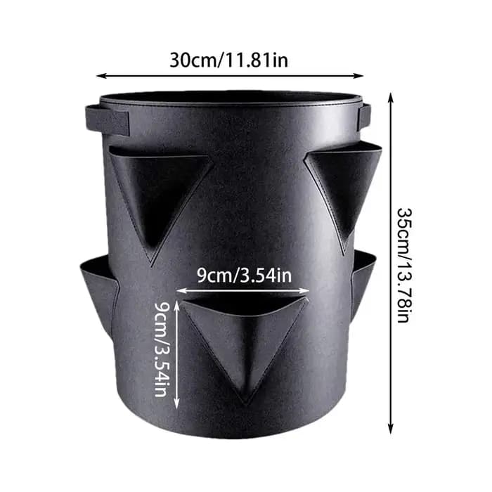 Sac de plantation de fraises de 7 gallons avec 6 poches latérales, sacs de culture portables pour to