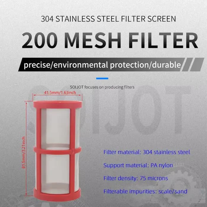Écran filtrant en acier inoxydable 304, pré-filtre à 200 mailles, filtre de pompe à eau, 1/2 pouces,