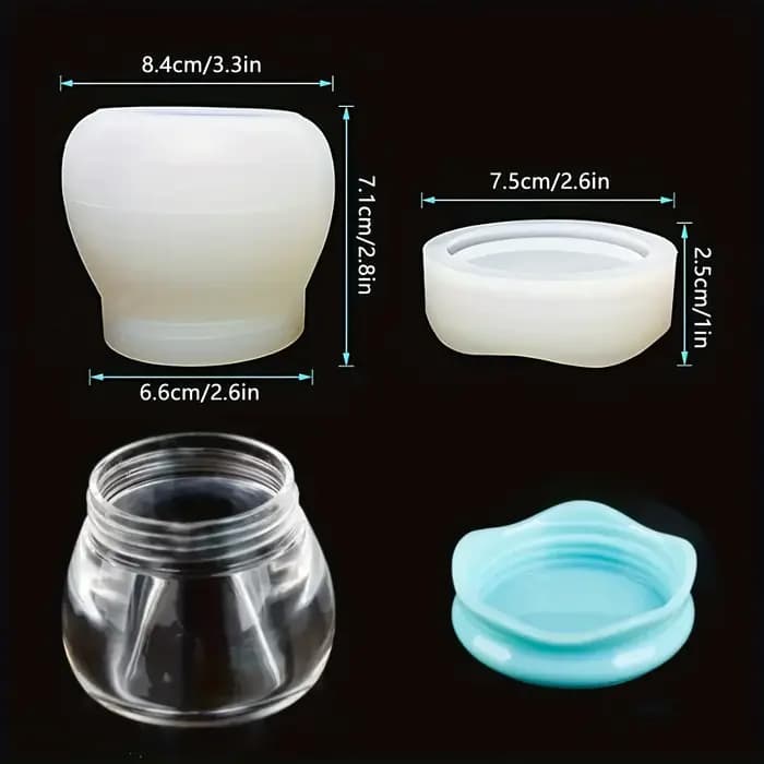 Un ensemble de moules en résine pour pots avec LIDS, utilisé pour le stockage de moules de bouteilles, bougeoirs, boîtes à bijoux de bonbons et décoration de la maison