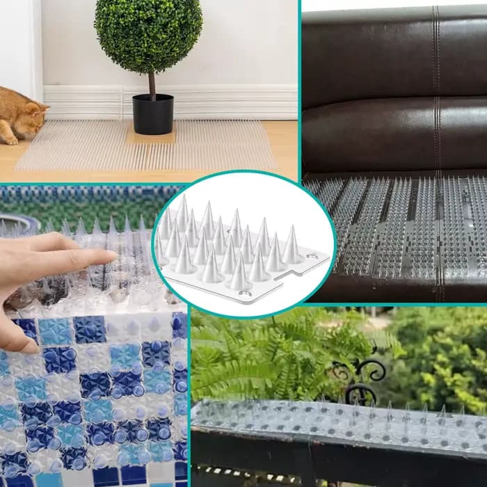 24 pièces répulsif pour oiseaux pointes en plastique Transparent chat intrus dissuasion bande Anti e