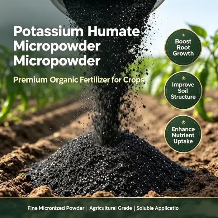 Engrais organique soluble dans l'eau à base d'humate de potassium minéral, améliorant le sol pour les fleurs ornementales en pot, les bonsaïs, les légumes et les poivrons