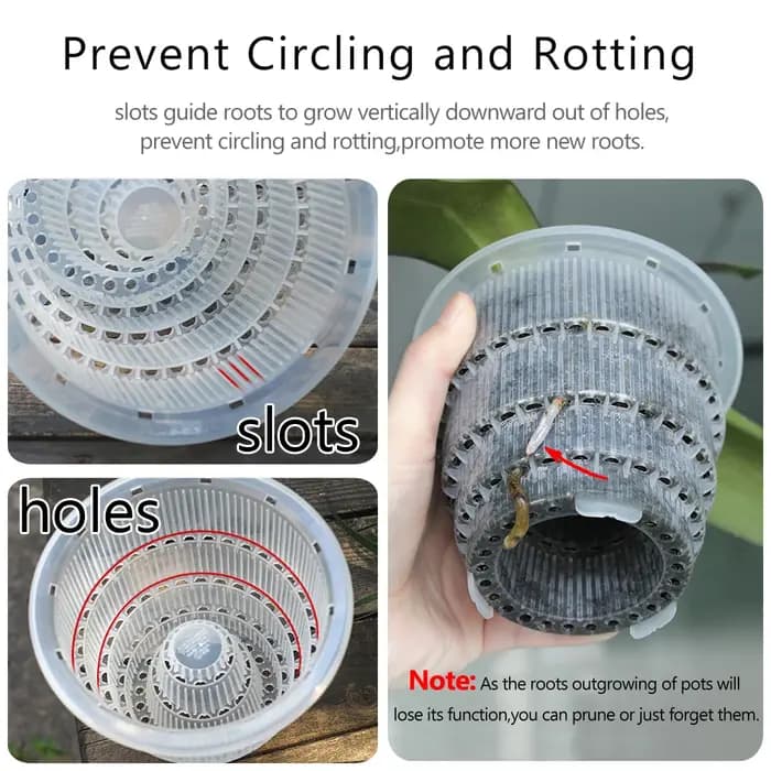 Pot en maille pour décoration de la maison, Pots d'orchidées transparents avec trous, Pot de plantes