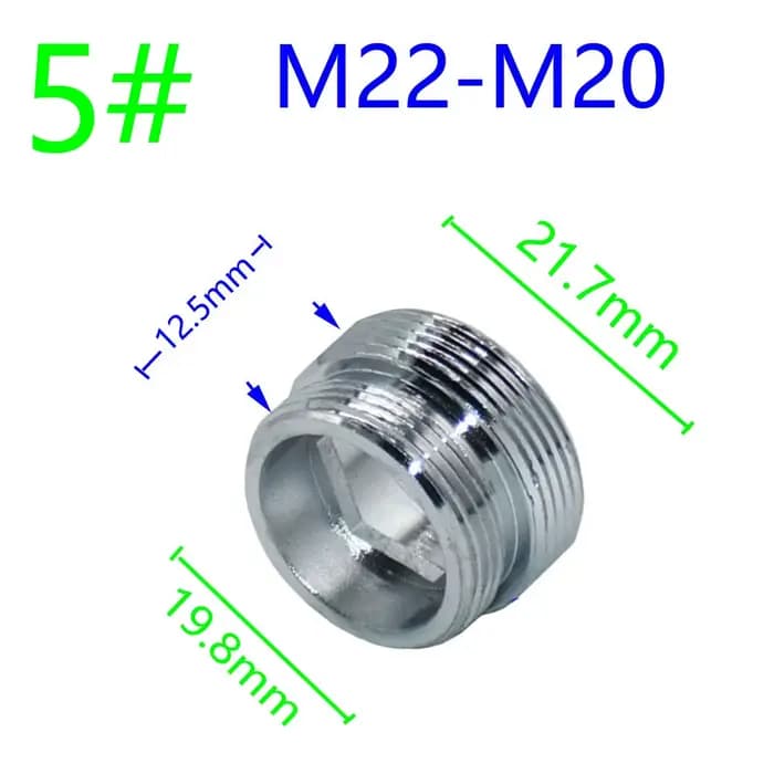 Argent 1/2 "M16 M17 M18 M19 M20 M22 M24 M28 M32 connecteur de filetage en laiton pour Conversion de