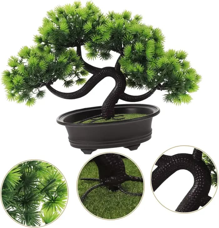 Welcome Pine Artificial Bonsai Juniper Tree Potted False Plant Ornaments Pots for Indoor