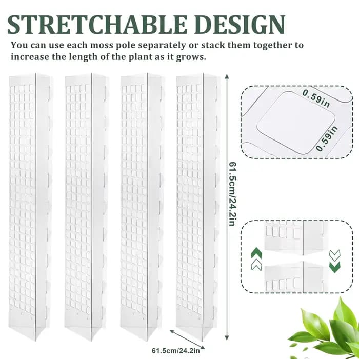Support de plantes en plastique, poteau de mousse, plantes grimpantes d'intérieur, Tutors garantis,