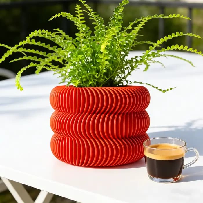 Pot à plantes moderne et minimaliste imprimé en 3D - Pot à fleurs biodégradable pour la décoration de la maison
