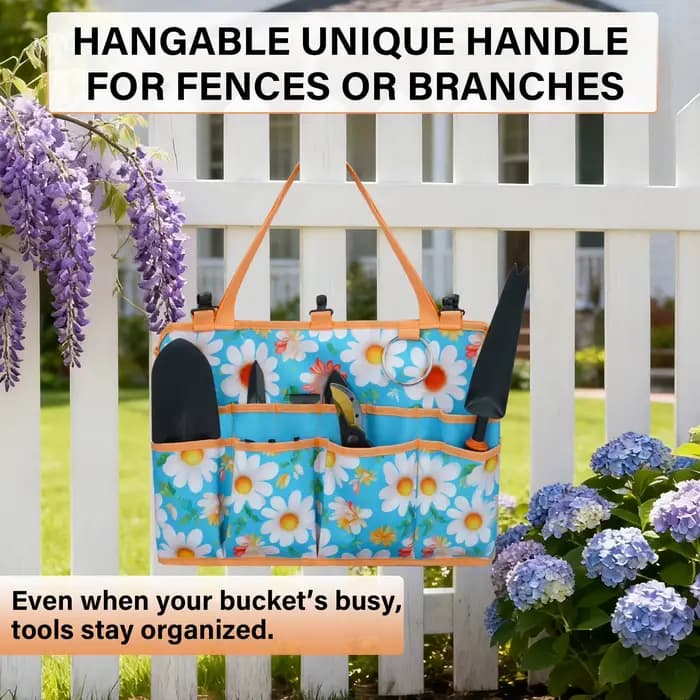 Organisateur de seau de 5 gallons, sac à outils à 18 poches avec poignée suspendable | Chariot de jardin robuste et accessoire pour seau de jardinage