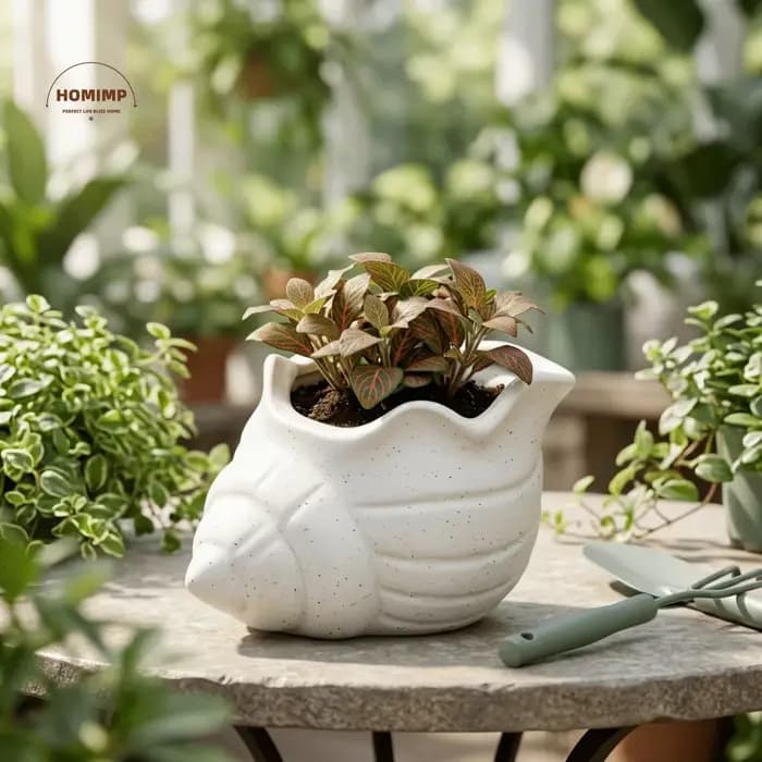 Pot de fleurs en forme de coquillage imprimé en 3D