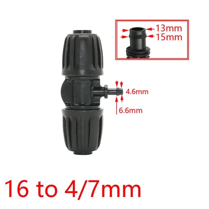 Joendoc1/2 "x 3/8 en effet 1/4 en effet 1/8 6.0mm, connecteurs de tube PE 16mm, raccord de tuyau réd