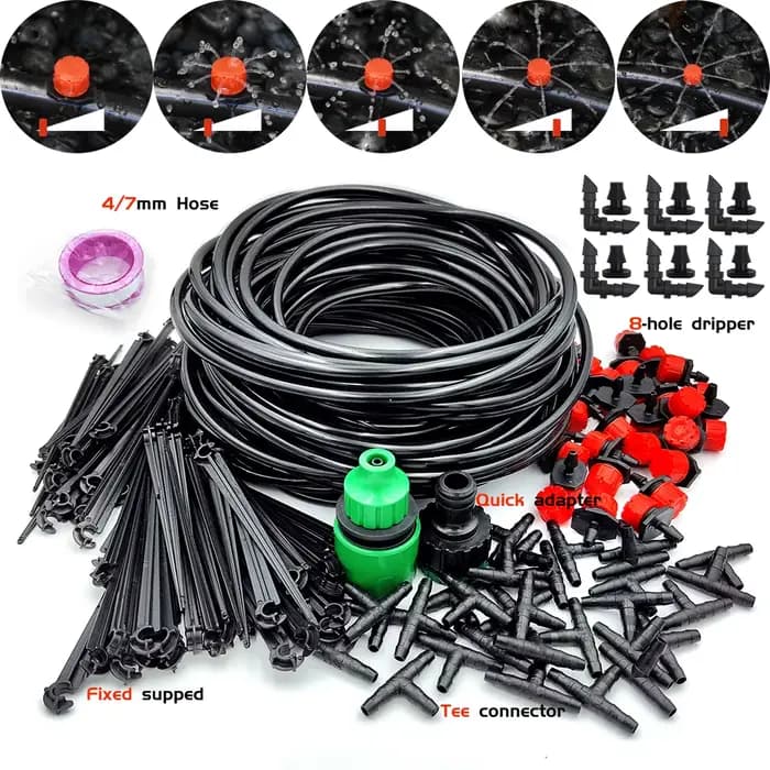 Kit d'irrigation goutte à goutte automatique pour jardin, buses de système d'arrosage pour terres ag