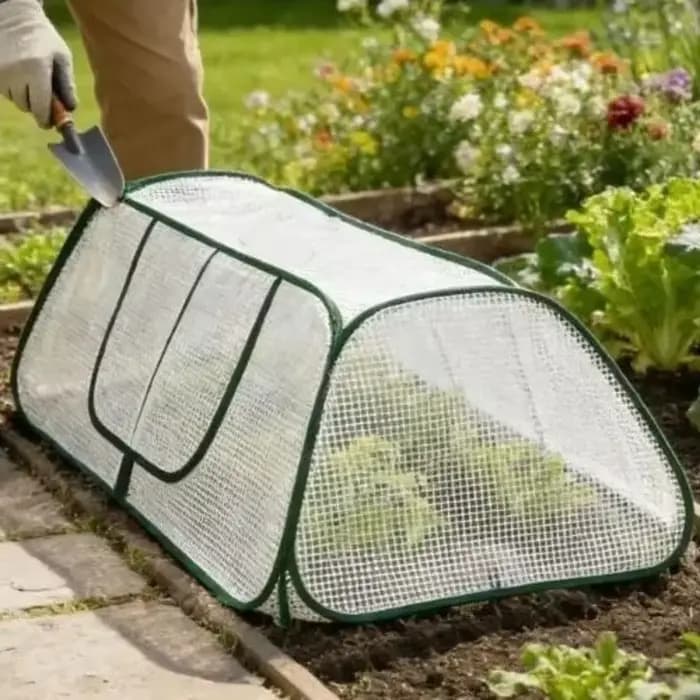 Couverture de protection pour plantes en PVC transparent, isolante, imperméable, pour serre, barrière anti-insectes et oiseaux, pliable