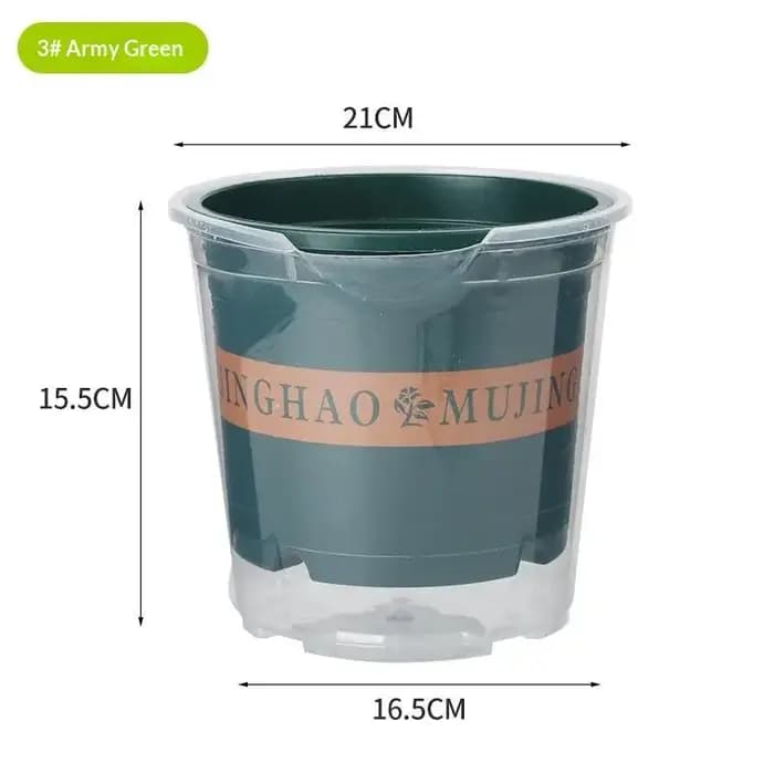 Pot de fleurs en plastique auto-arrosant à double couche pour plantes hydroponiques