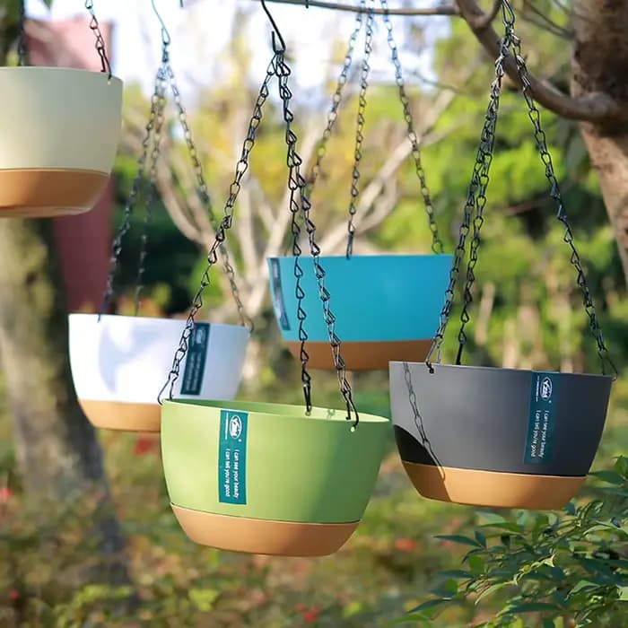 Pots d'arrosage auto-arrosage suspendus de qualité domestique
