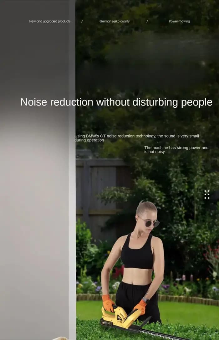 Taille-haie électrique sans fil avec sécateur et cisailles pour l'entretien du jardin et du pelouse