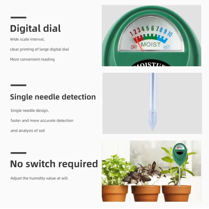 Humidimètre du sol, Test d'arrosage des plantes, moniteur d'humidité du sol, détecteur, hygromètre,