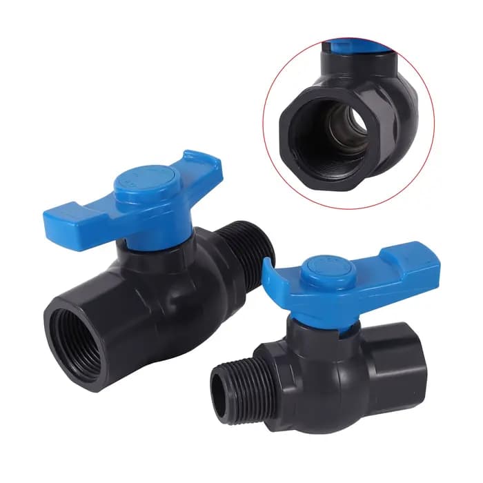 Contrôleur de robinet à tournant sphérique en PVC 3/4 "1", Joint fileté mâle, Joint coulissant, Join