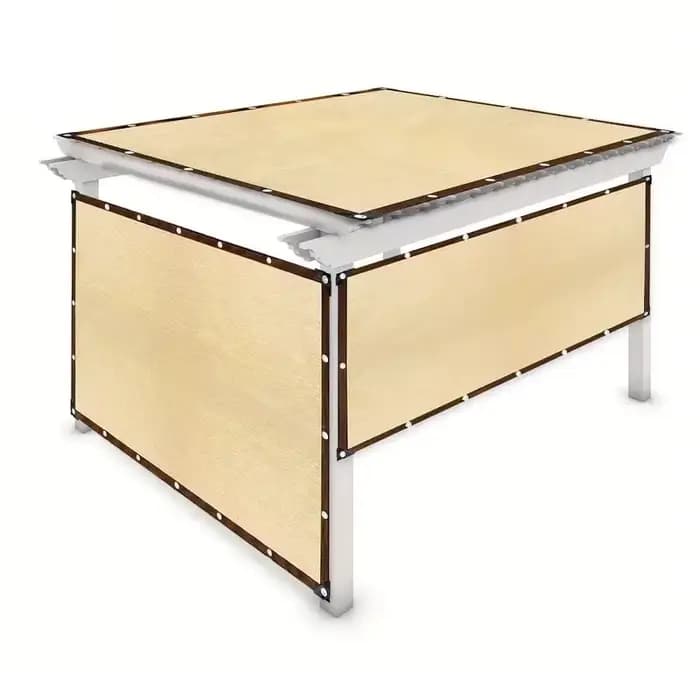 Filet pare-soleil beige en HDPE vierge 85-90% d'ombrage, écran de balcon, tissu anti-UV extérieur, f