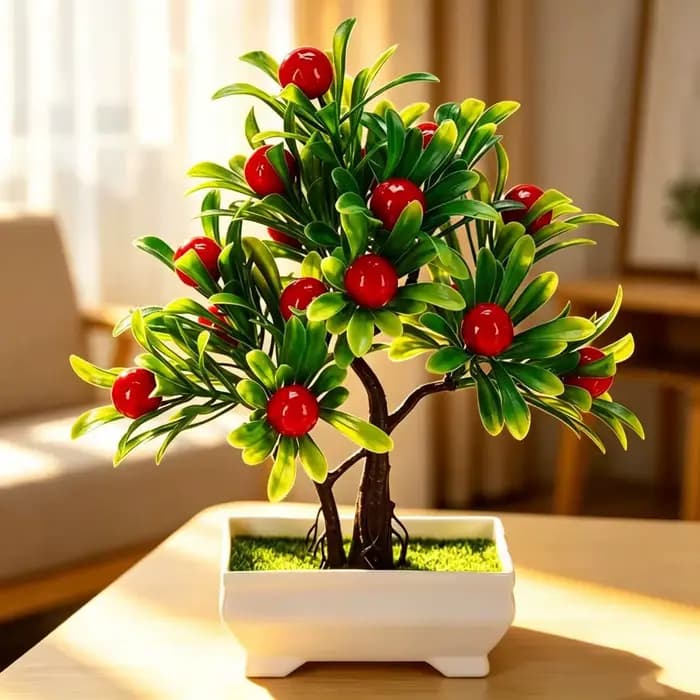 Arbre fruitier artificiel, bonsaï de simulation, petites plantes en pot, décoration de jardin, table, maison, chambre, ornements de plantes artificielles