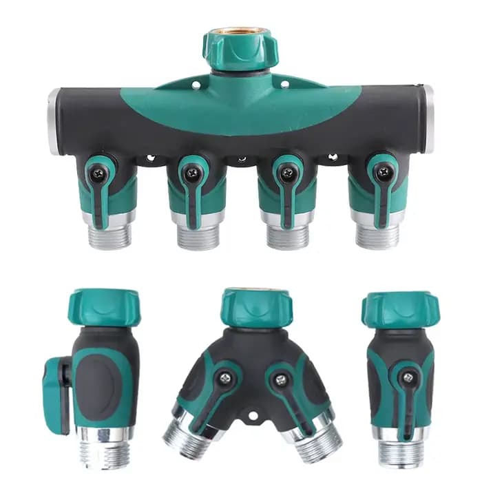 Séparateur de robinet de séparateur de tuyau d'arrosage robuste à 1-2-4 voies, adaptateur de séparat