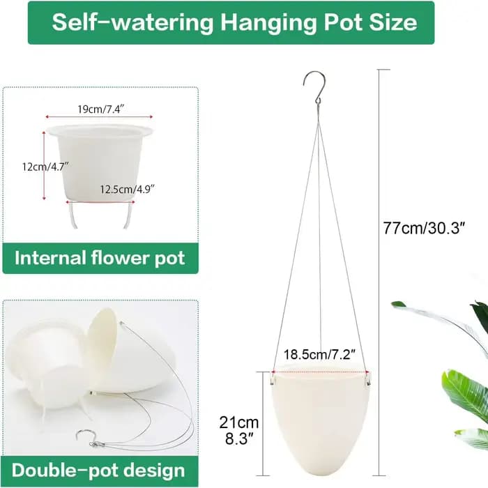 Nouveau bassin suspendu en forme d'œuf blanc Pots de fleurs Pot