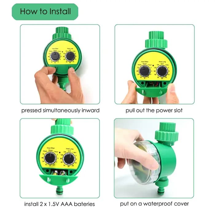 Minuterie d'eau de jardin électronique, contrôleur d'irrigation chronométré, arroseur automatique, v