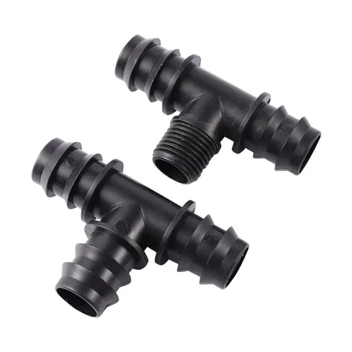 Connecteur de tuyau barbelé à filetage mâle, coude en T, extrémité droite, joint de prise, adaptateu
