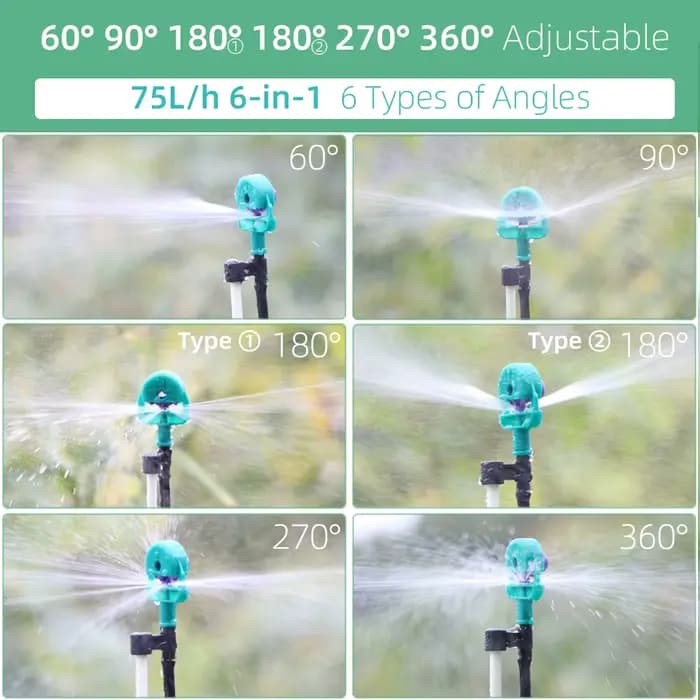 MUCIAKIE-Buses d'arrosage de jardin, angle réglable 60/90/180/270/360, avec piquet violet de 50cm