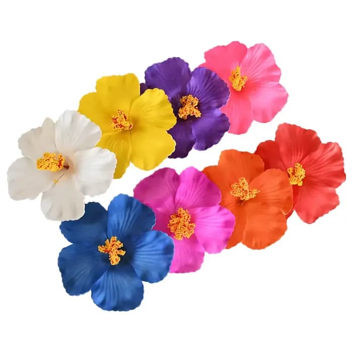 5/10 pièces 10cm fleur d'hibiscus fête hawaïenne plage d'été décoration de Table d'anniversaire