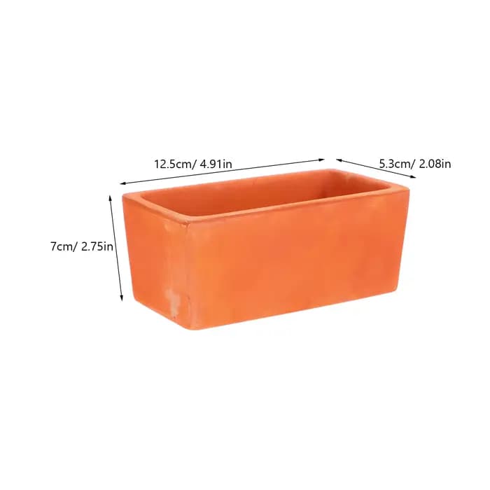 Petit pot à fleurs rectangulaire en terre cuite, pot de fleurs en terre cuite rustique avec trou de drainage, récipient en poterie pour jardin d'intérieur, bol à plantes