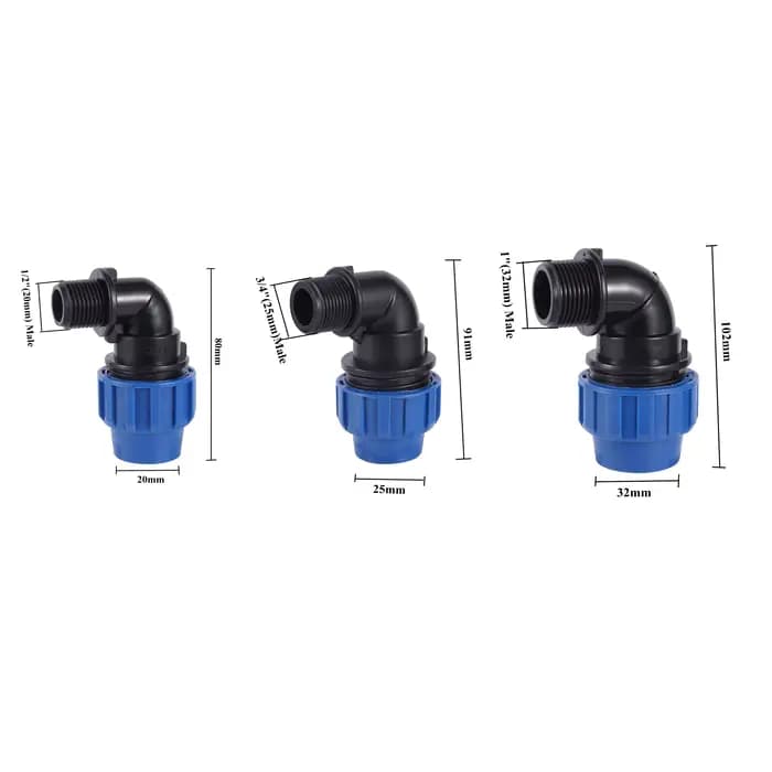 Convertisseur de tuyau PE 20/25/32mm, adaptateur réducteur de filetage 1/2 "3/4" 1 ", connecteur de
