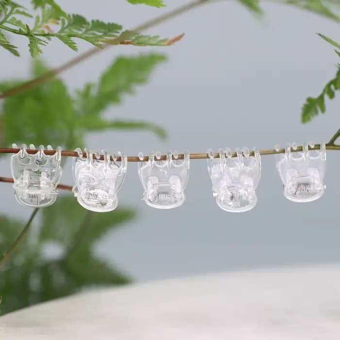 20-1000 pièces transparent 6 griffes orchidée Clips en plastique papillon fleurs Support clair fixat