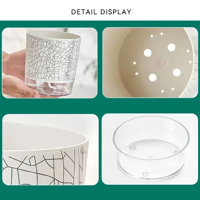 Pot de plantes transparent auto-arrosant, plantes vertes, décoration de bonsaï pour la maison, pot à fleurs paresseux avec réservoir d'eau, fournitures de jardinage
